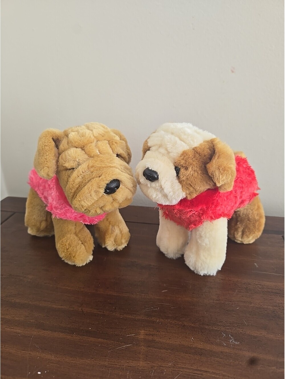 Animal Alley Lot Dogs In Sweaters Pink Red Brown White Puppy Hound Bulldog 6"